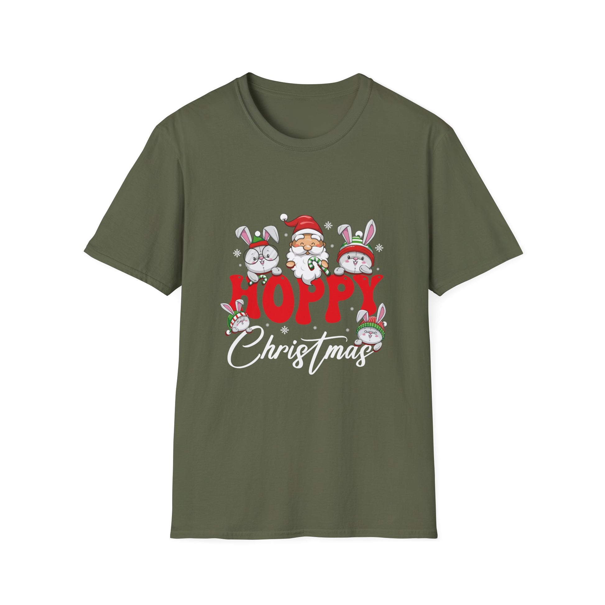 Hoppy Christmas T-Shirt — Cute Santa & Bunny Holiday Tee