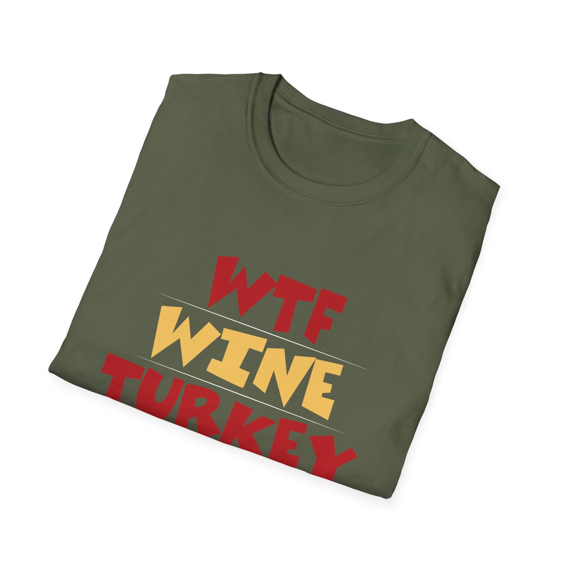 WTF Wine Turkey Friends T-Shirt — Funny Thanksgiving Holiday Tee