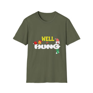 Naughty Christmas_ Well Hung_ Inappropriate Christmas_ Ugly Unisex Softstyle T-Shirt