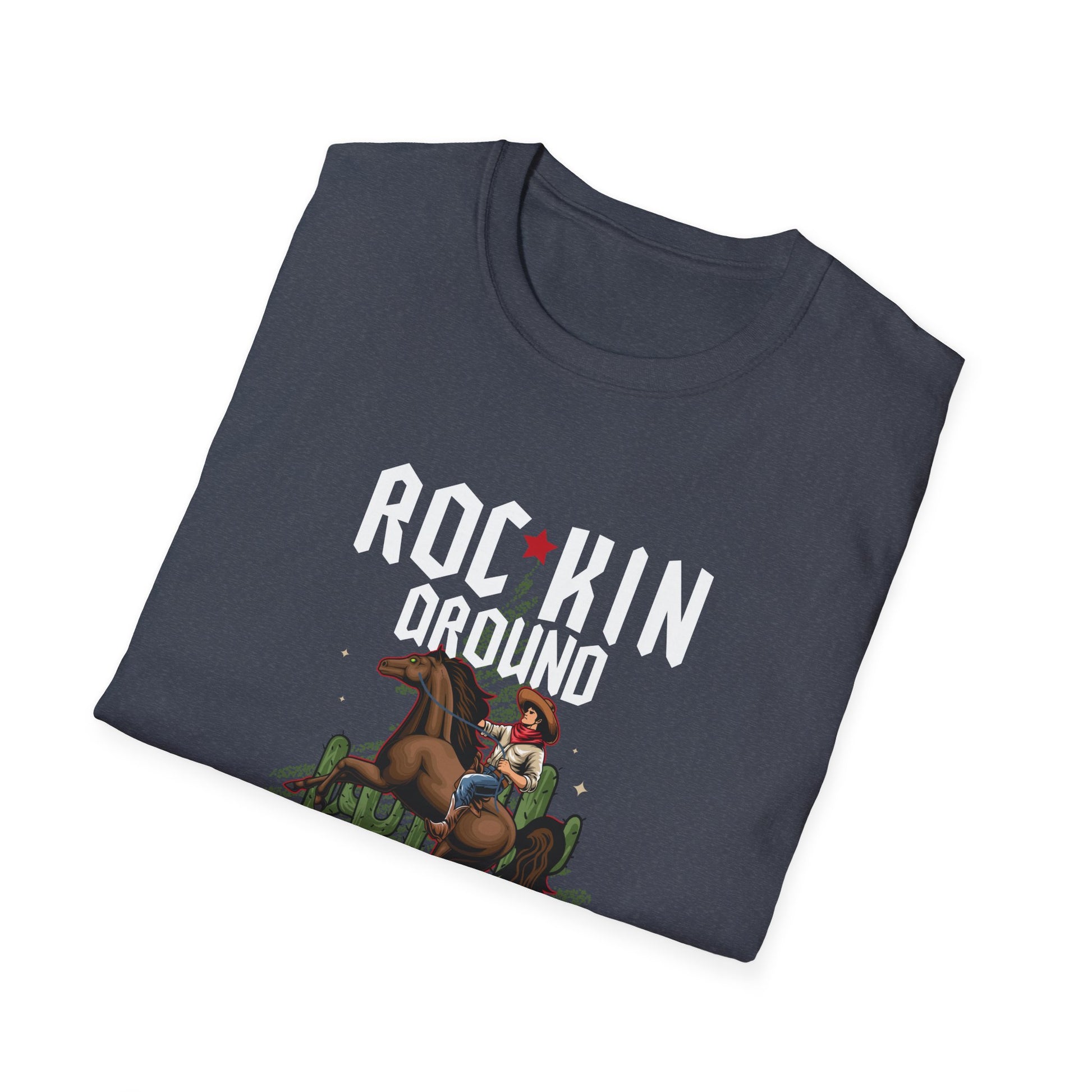 Rocking Around The Christmas Tree Cowboy Christmas Western Unisex T-Shirt