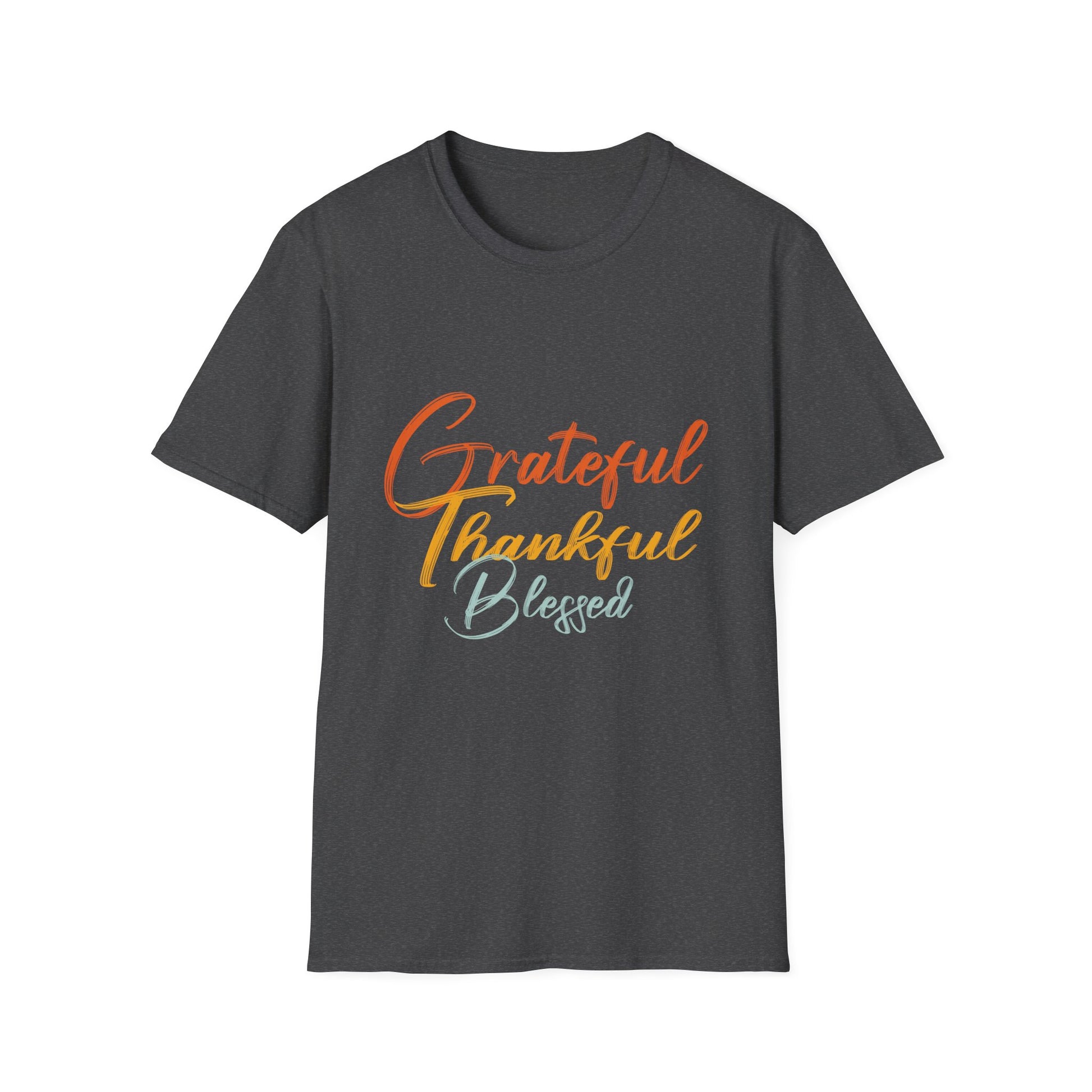 Grateful Thankful Blessed T-Shirt — Fall Thanksgiving Christian Inspirational Tee