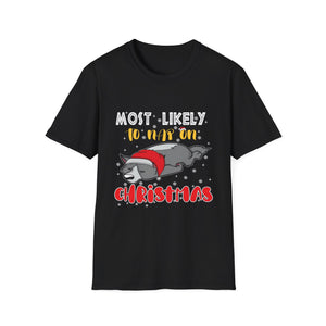 Most Likely To Nap On Christmas Funny Family Christmas Unisex Softstyle T-Shirt