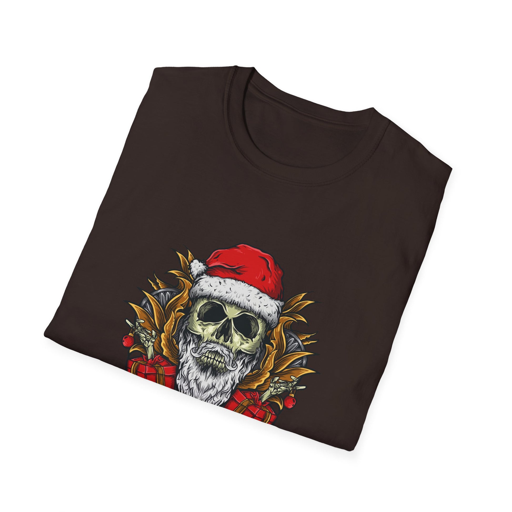 Skull Santa T-Shirt — 'Merry Christmas' Gothic Holiday Tee