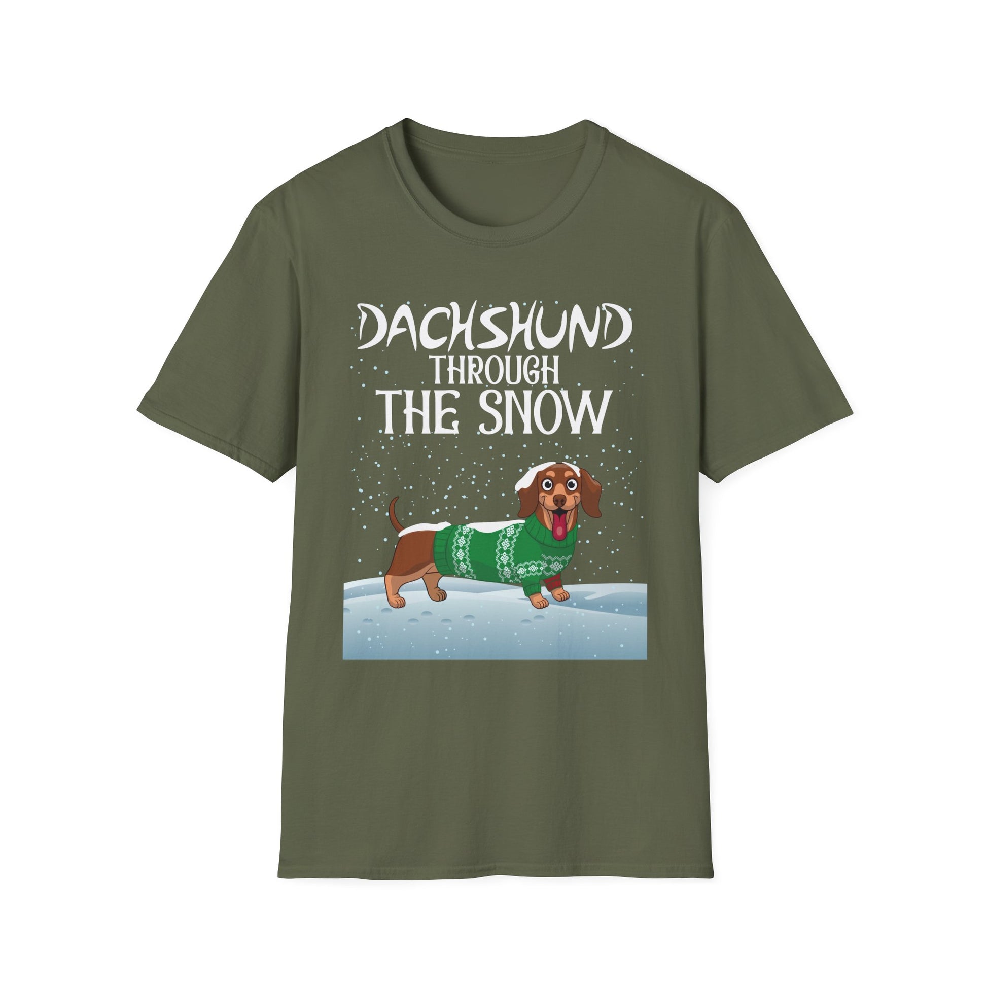Dachshund Through The Snow T-Shirt — Dachshund Christmas Dog Tee
