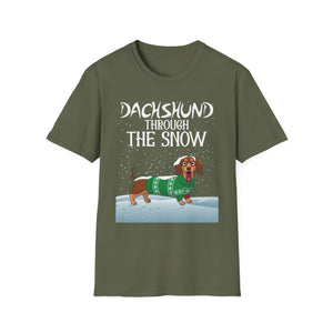 Dachshund Through The Snow T-Shirt — Dachshund Christmas Dog Tee