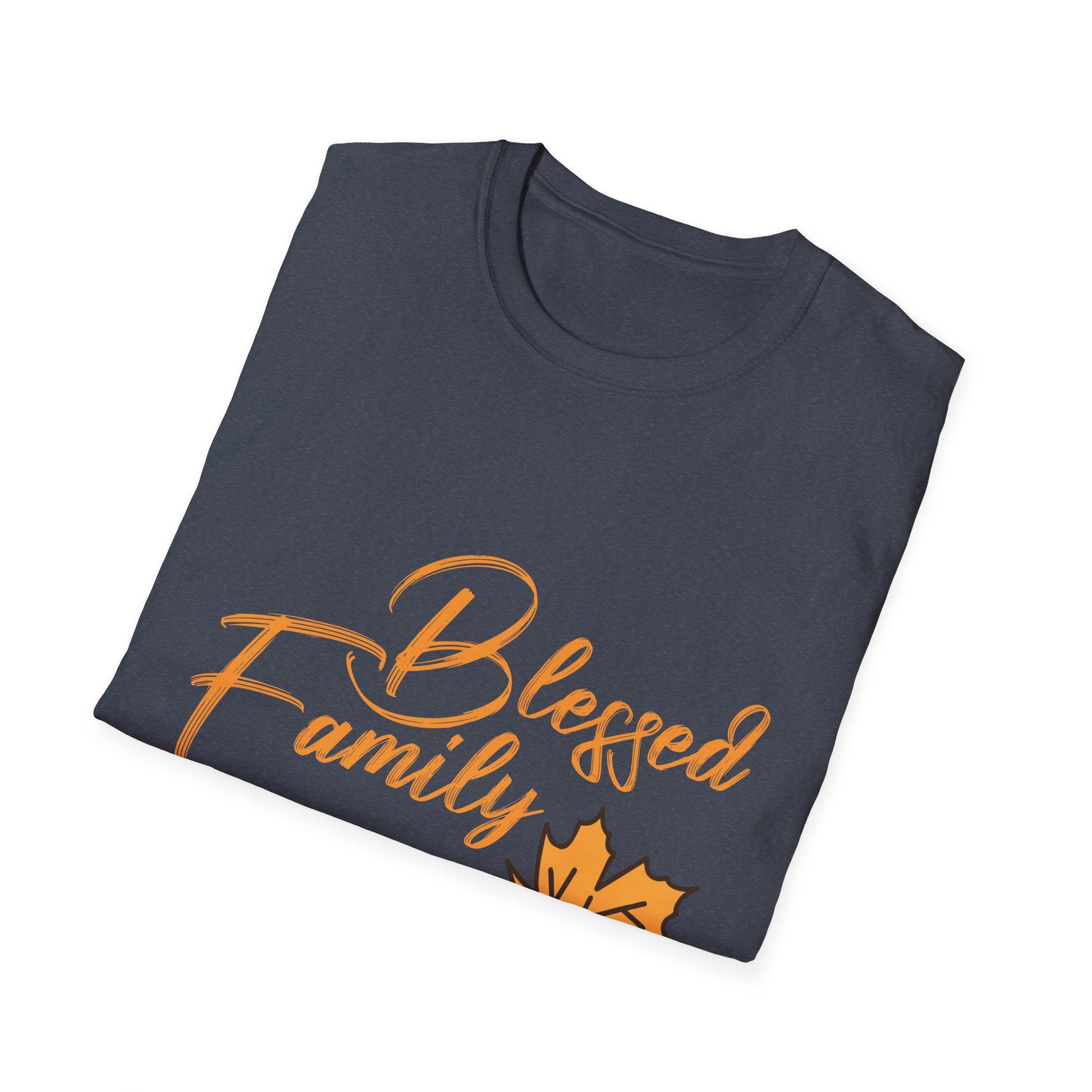 Blessed Family T-Shirt — Fall Leaf Design, Thanksgiving Family Tee  Unisex T-Shirt