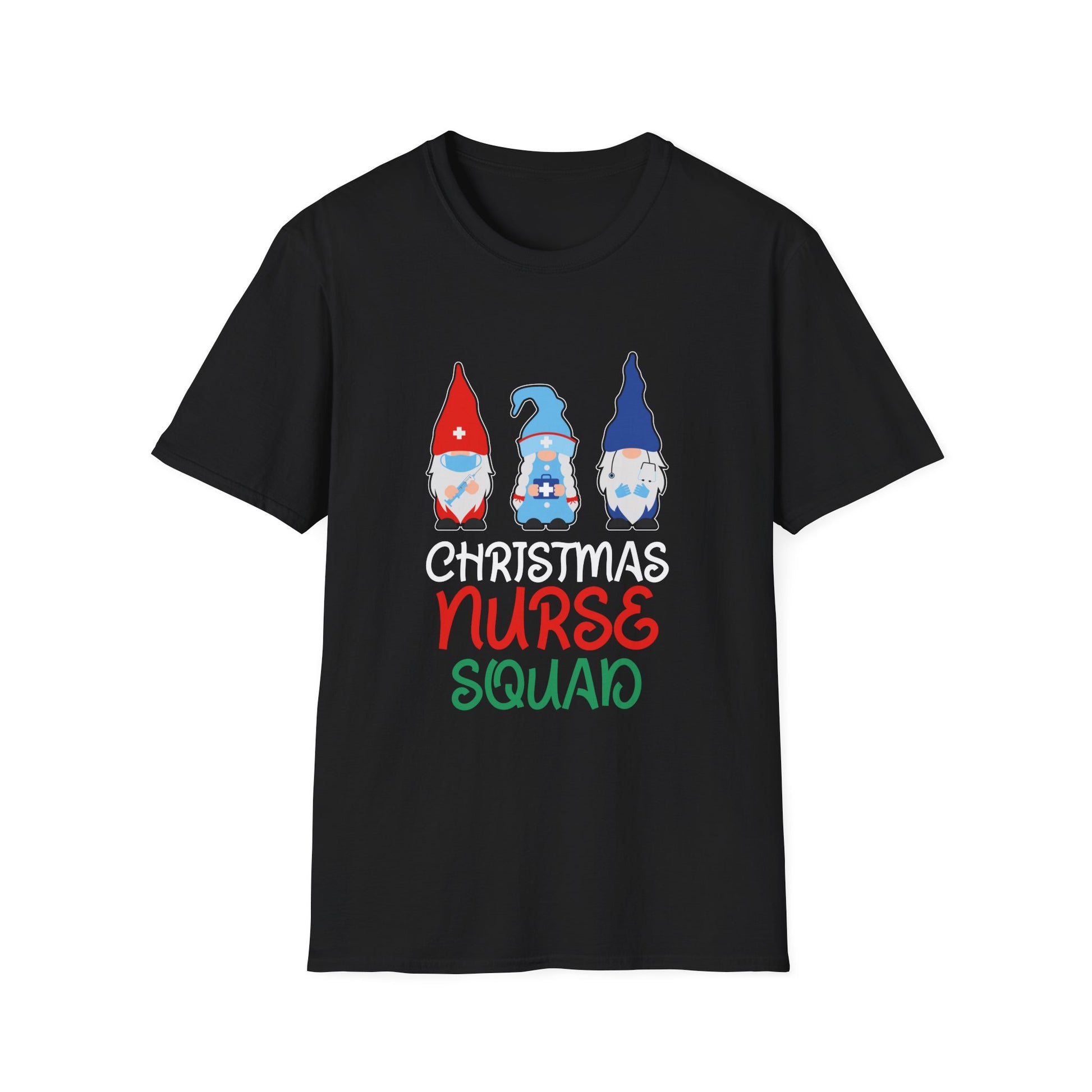 Christmas Nurse Squad T‑Shirt — Cute Gnome Holiday Tee for Nurses