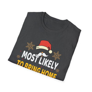 Most Likely To Bring Home A Stray Cat Matching Christmas T-Shirt