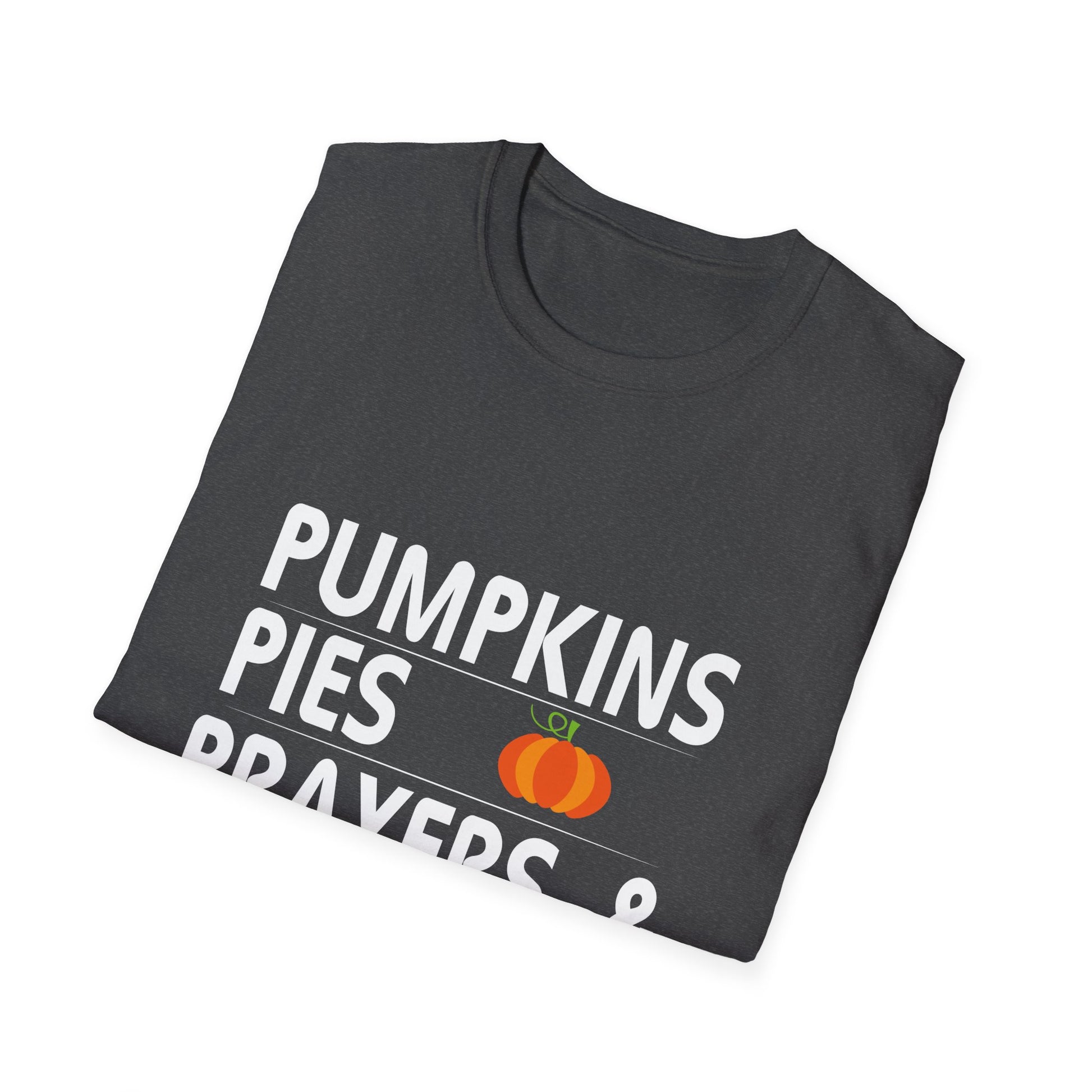Pregnancy & Pumpkin Pie T-Shirt — "Pumpkins Pies Prayers & Pregnancy" Fall Maternity Tee