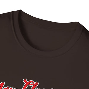 Santa Riding a Motorbike Christmas Tee_ Motorcycle Christmas Unisex Softstyle T-Shirt