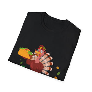 Thanksgiving Turkey 'Eat Tacos' T-Shirt — Funny Holiday Food Graphic Tee  Unisex T-Shirt