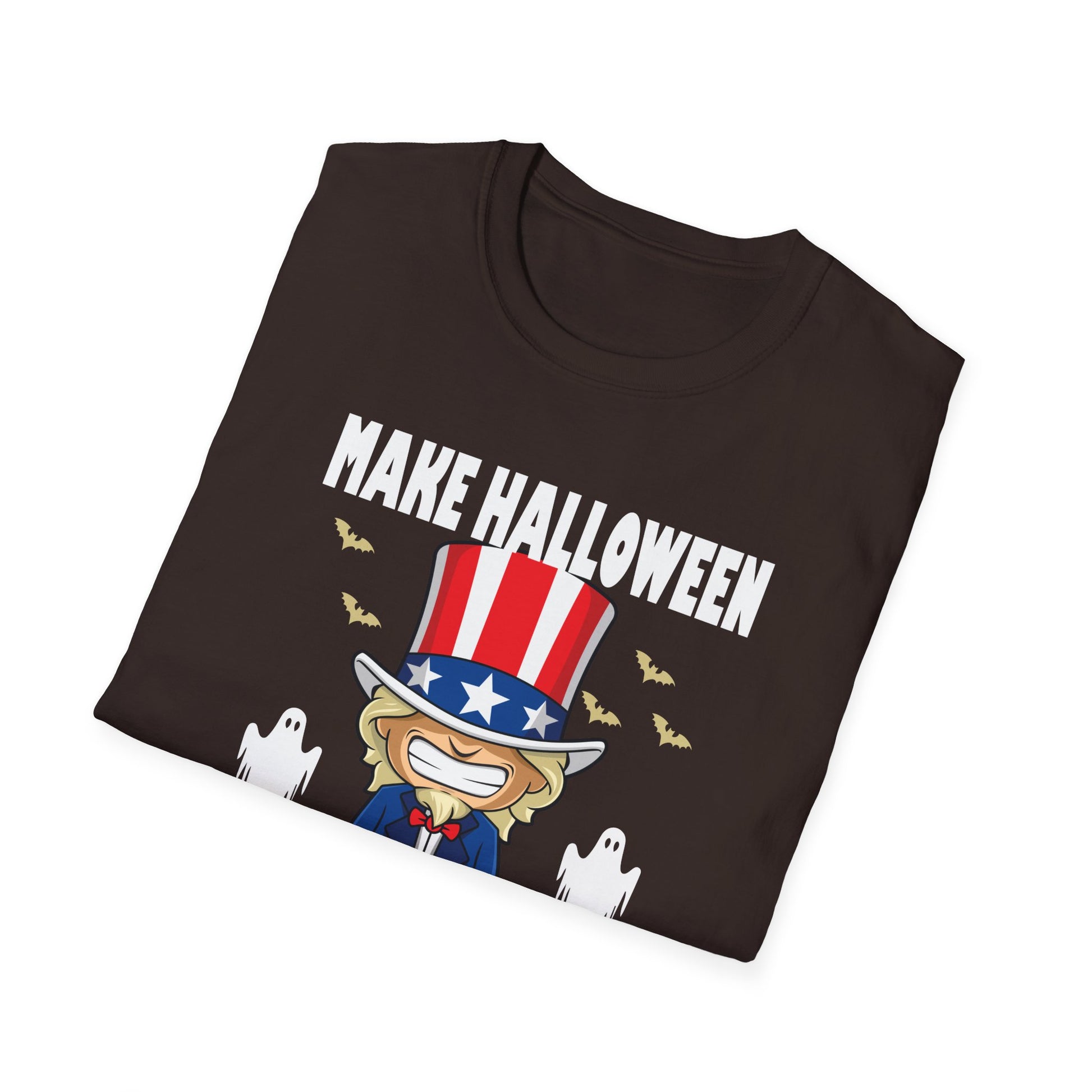 Make Halloween Scary Again T-Shirt — Patriotic Uncle Sam Cat Halloween Tee