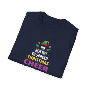Christmas Book Lover T-Shirt — “The Best Way to Spread Christmas Cheer is Checking Out Books”