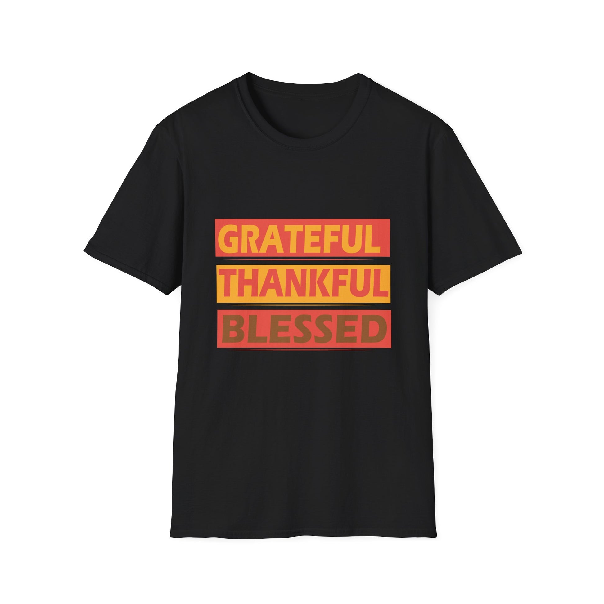 Grateful Thankful Blessed T-Shirt — Fall Thanksgiving Inspirational Tee  Unisex T-Shirt