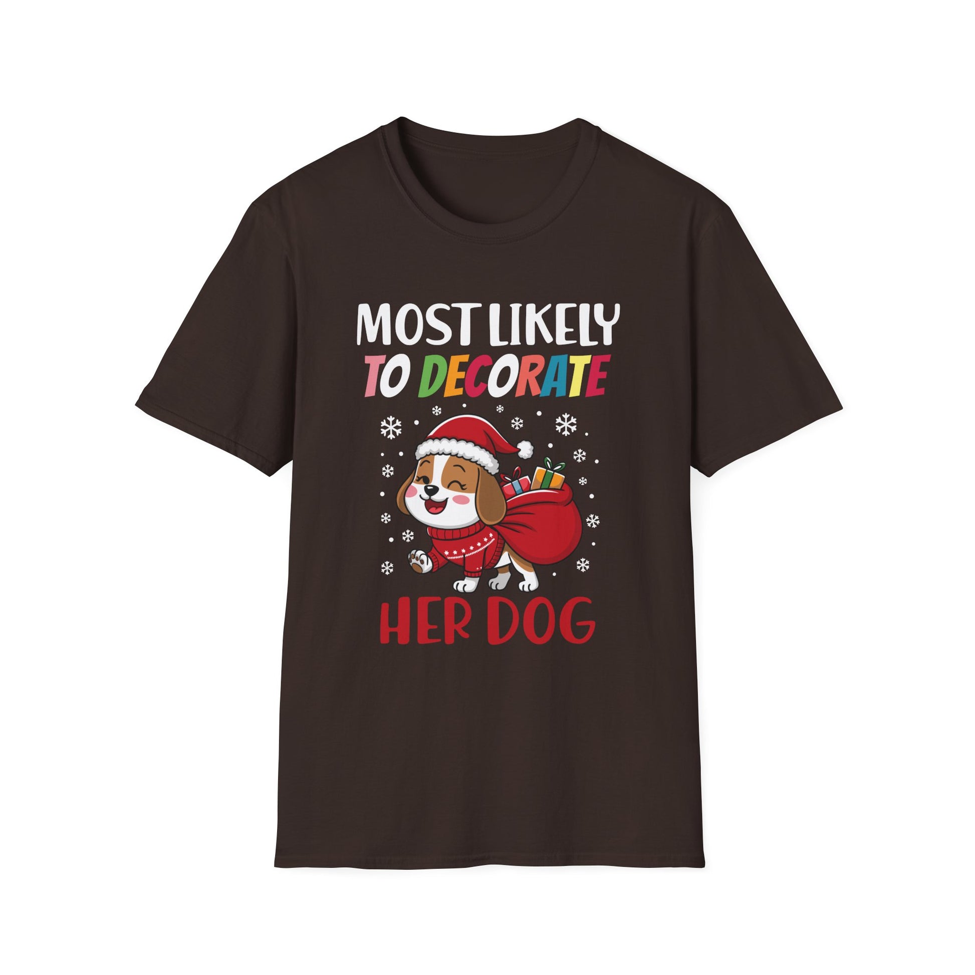Most Likely To Decorate Her Dog Family Christmas Pajamas T-Shirt