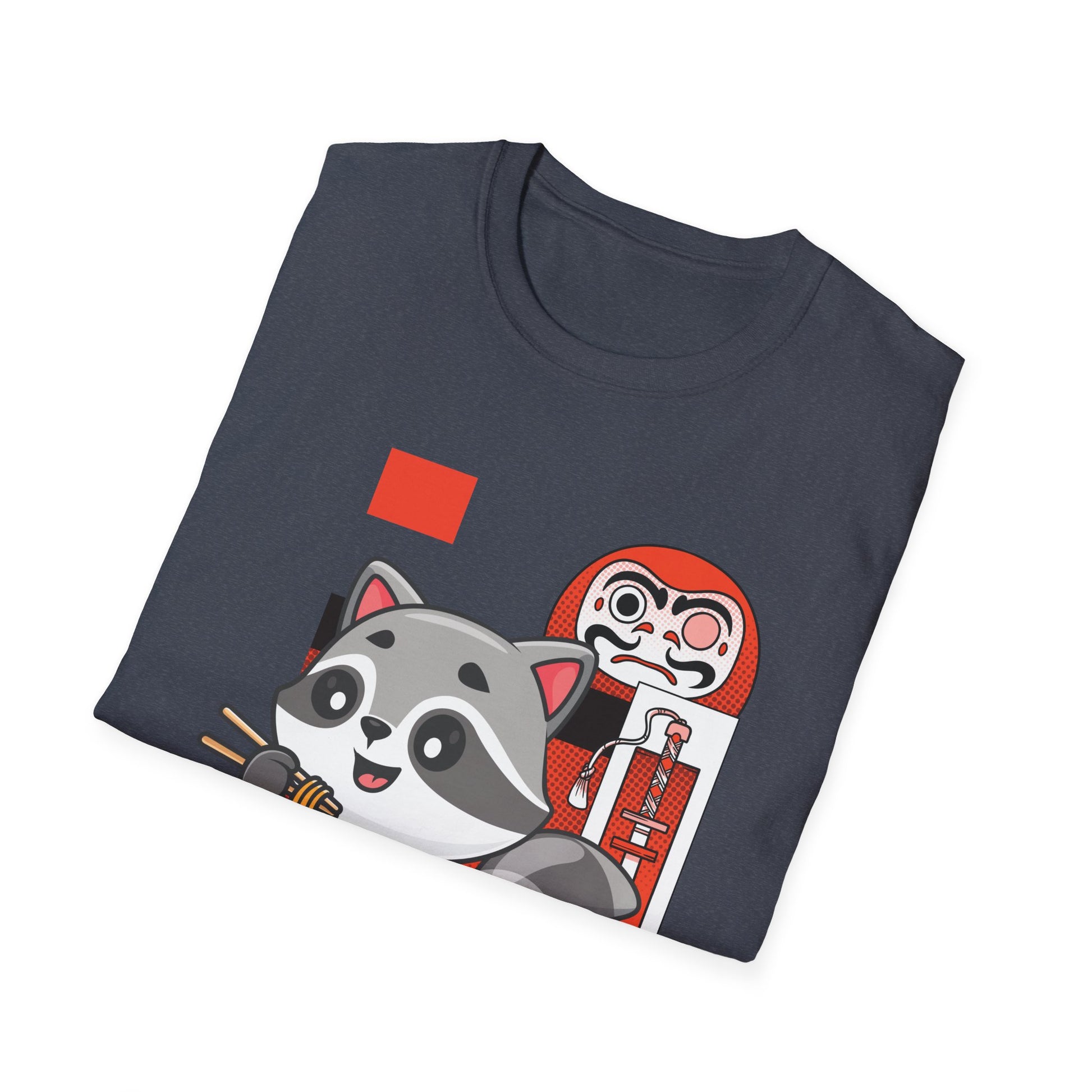 Funny Cat Eating Ramen Vintage Japanese Noodles Unisex T-Shirt