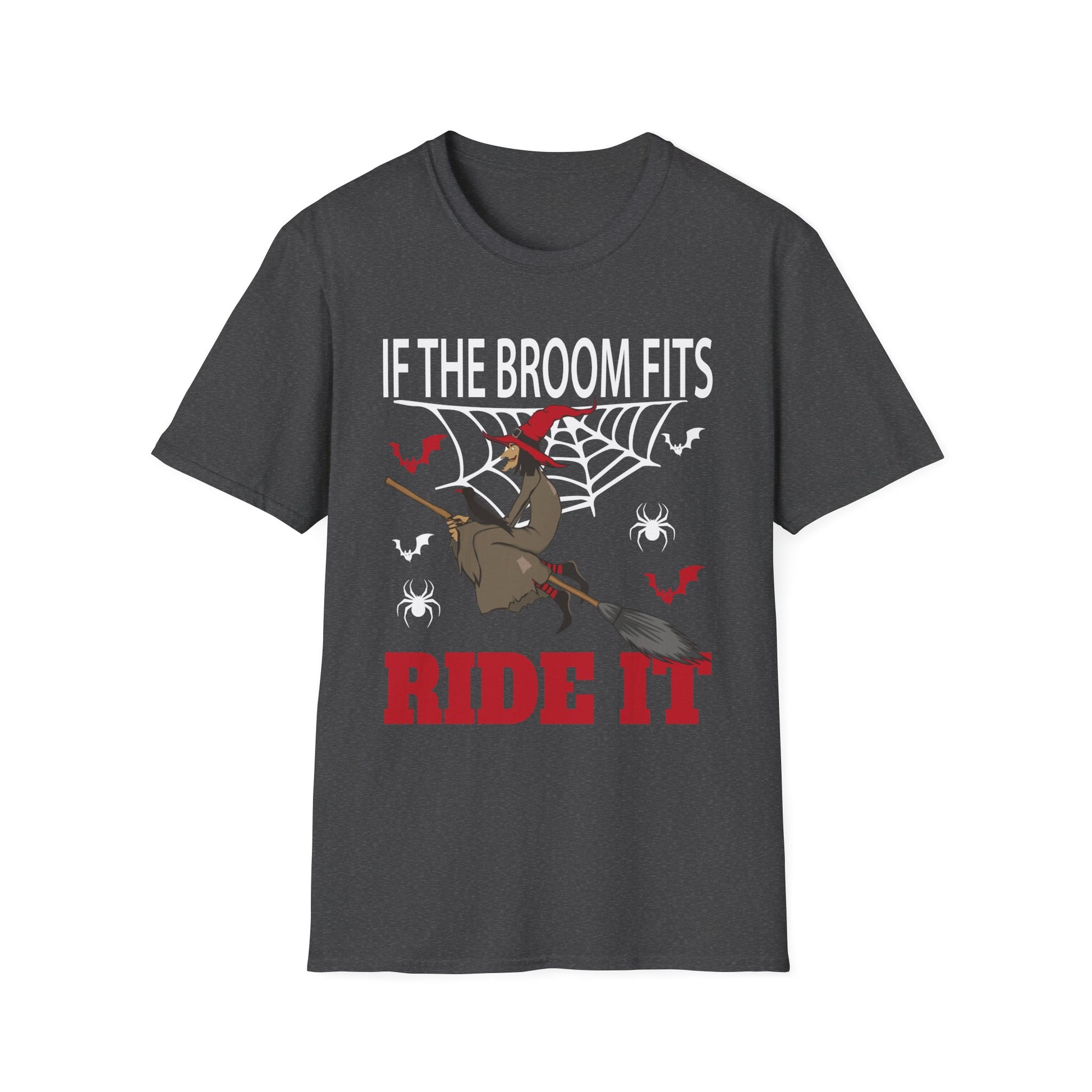If The Broom Fits Ride It Halloween Outfit - Halloween Witch Tee Unisex Softstyle T-Shirt