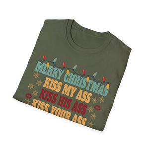 Happy Hanukkah Kiss My Ass His Ass Your Ass Merry Christmas T-Shirt