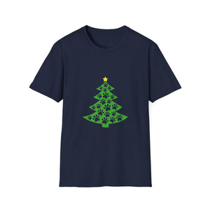 Christmas Paw Print T-Shirt — Pet Lover Holiday Tree Tee