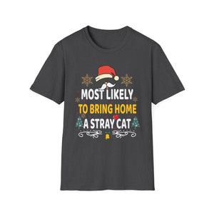 Most Likely To Bring Home A Stray Cat Matching Christmas T-Shirt
