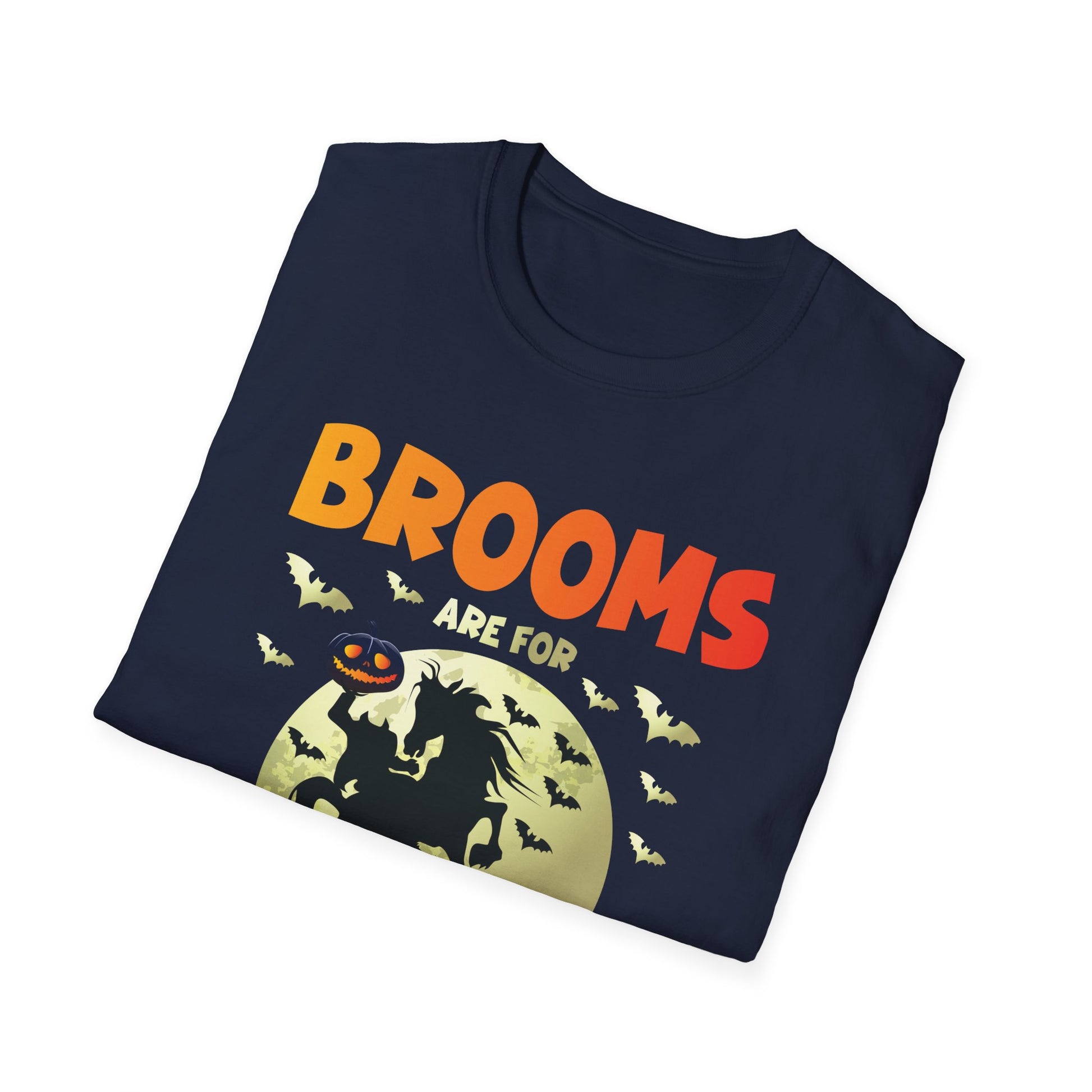 Halloween Witch T-Shirt — "Brooms Are For Amateurs" Funny Pumpkin & Moon Tee