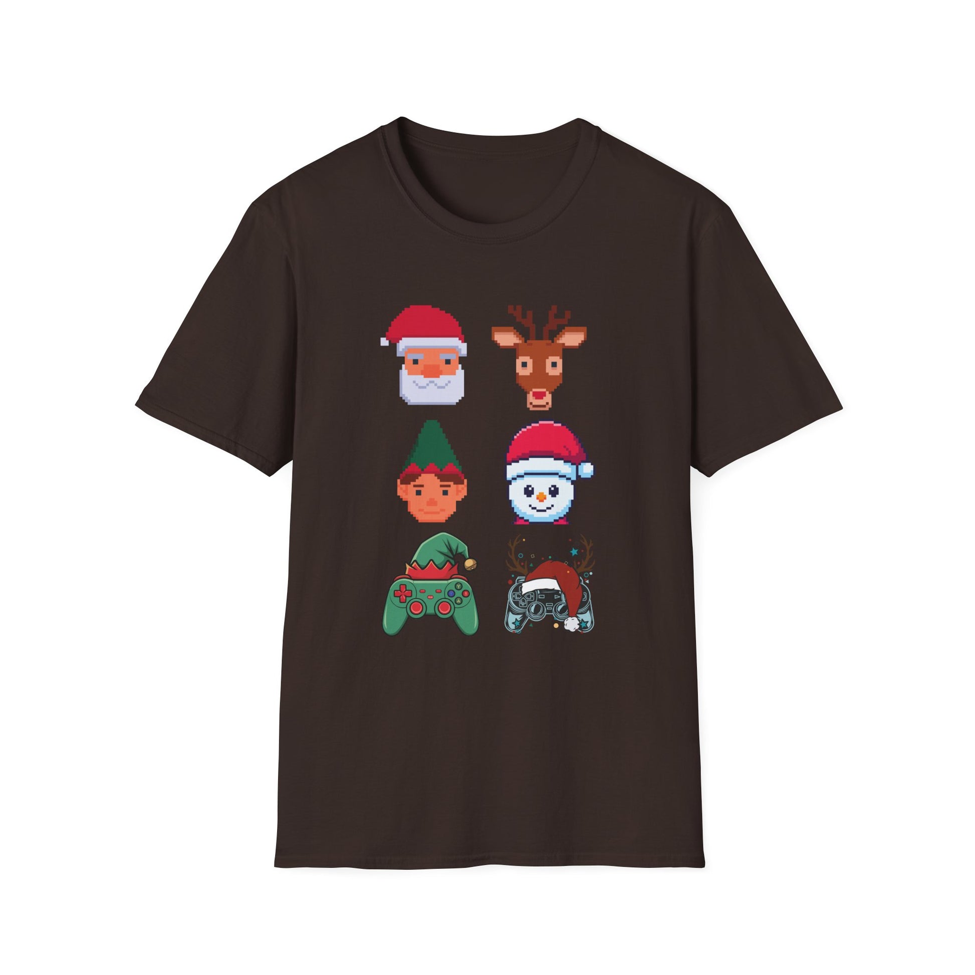 Christmas Santa Elf Lights Gaming Controllers Xmas Boys Kids T-Shirt