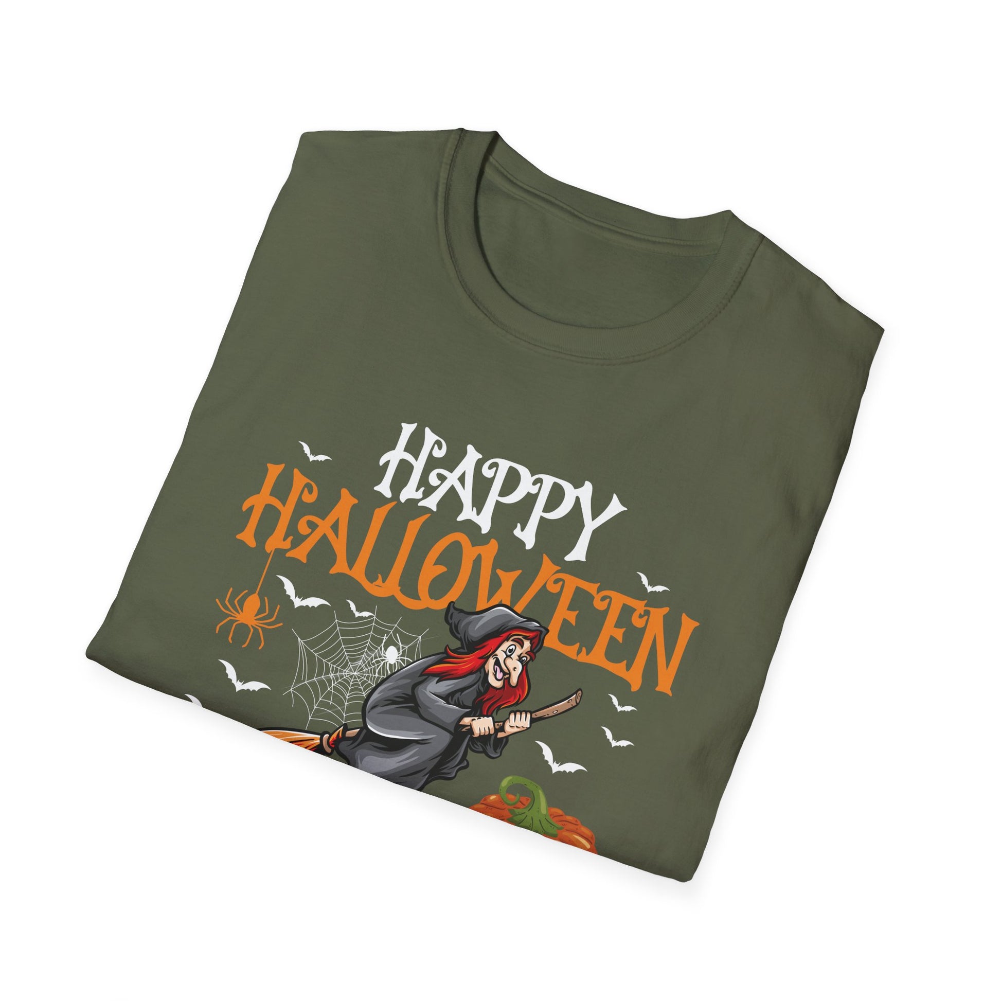 Halloween Birthday T-Shirt – “Happy Halloween And Yes It’s My Birthday” Pumpkin & Witch Tee