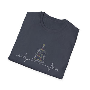 Christmas Heartbeat Xmas Christmas Tree Heartline Unisex T-Shirt
