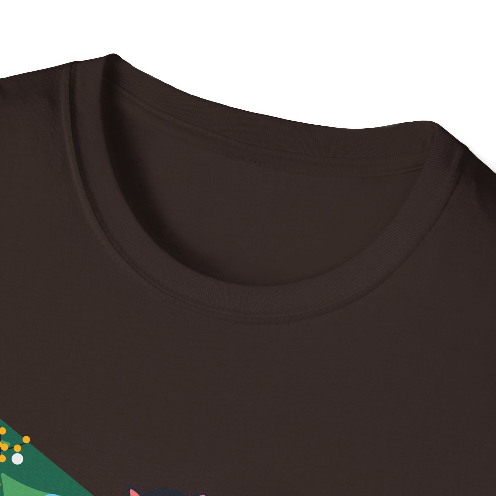 Christmas Cat T‑Shirt — 'WHAT?' Funny Holiday Cat Knocked Over Tree Tee
