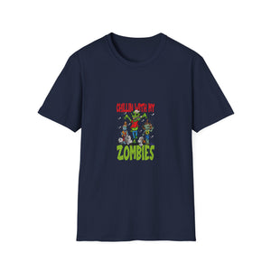 Halloween Zombies Funny Halloween Chillin With My Zombies T-Shirt Unisex Softstyle T-Shirt