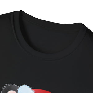 Christmas Panda Tee — Cute Panda in Santa Hat with Holiday Lights