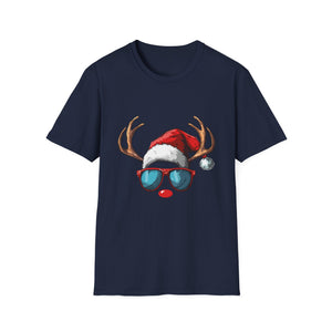 Christmas Reindeer Face Glasses Matching Family Christmas Unisex T-Shirt