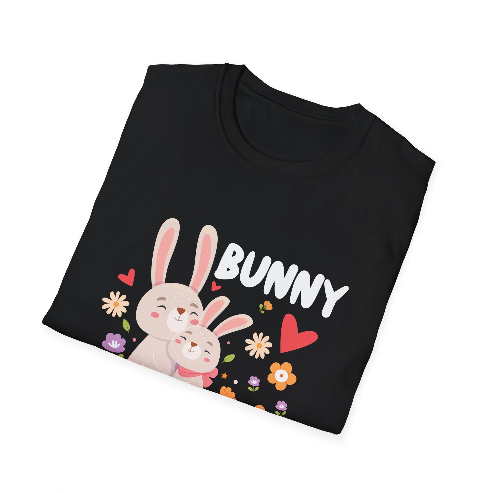 Bunny Mama T-Shirt — Cute Mother's Day Rabbit Tee with Floral Hearts