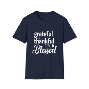 Grateful Thankful Blessed T-Shirt — Inspirational Faith Tee