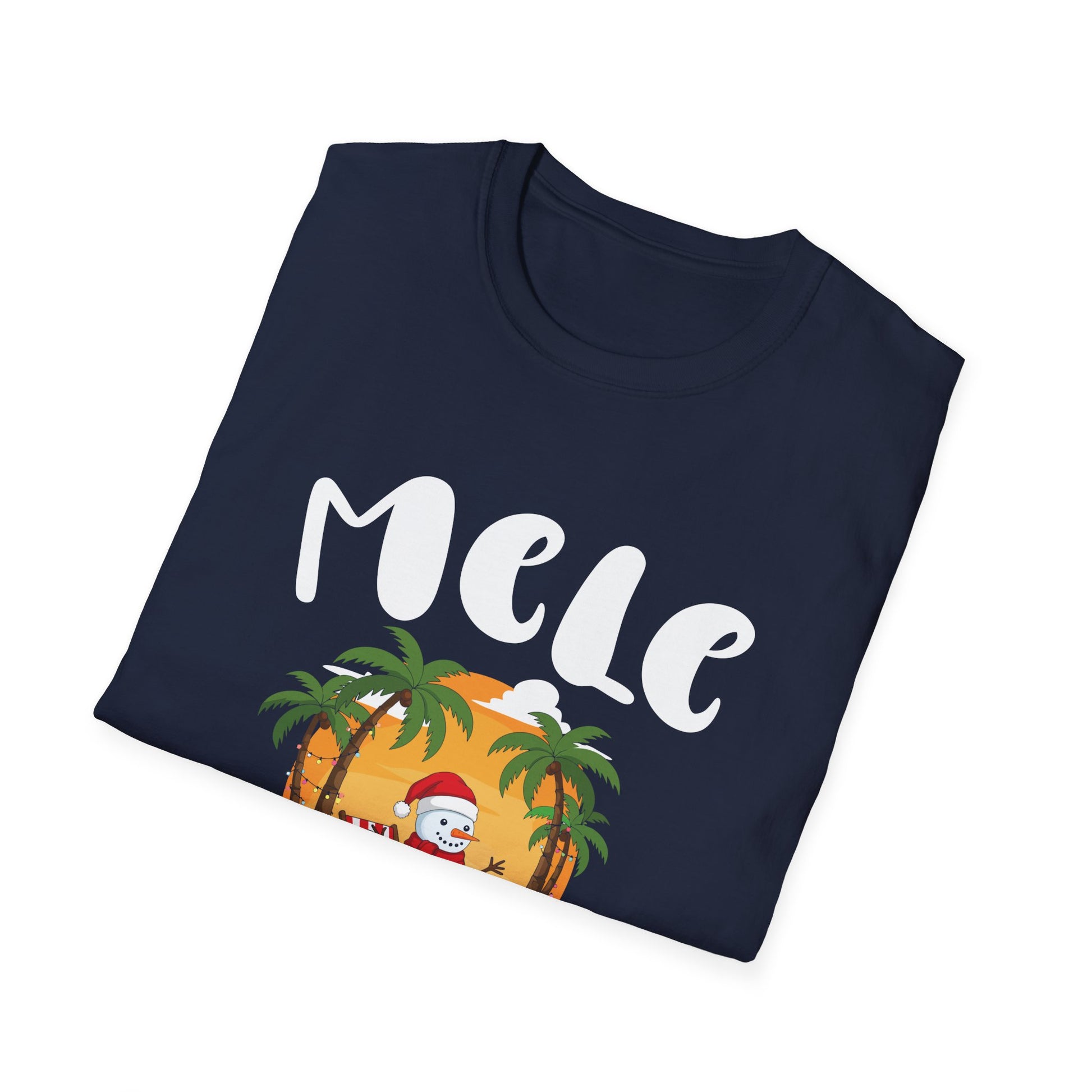 Mele Kalikimaka T-Shirt — Hawaiian Christmas Palm Tree Santa Tee