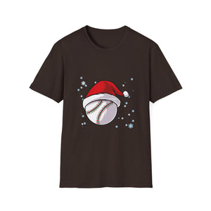Christmas Baseball Xmas Santa Sports Hat Ball Kids Boys Men Unisex T-Shirt