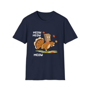 Thanksgiving Cat Turkey Tee - Unisex Softstyle T-Shirt