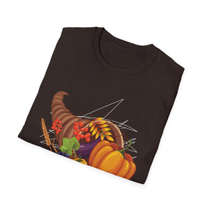 Thankful Cornucopia T-Shirt — Autumn Harvest Thanksgiving Tee  Unisex T-Shirt