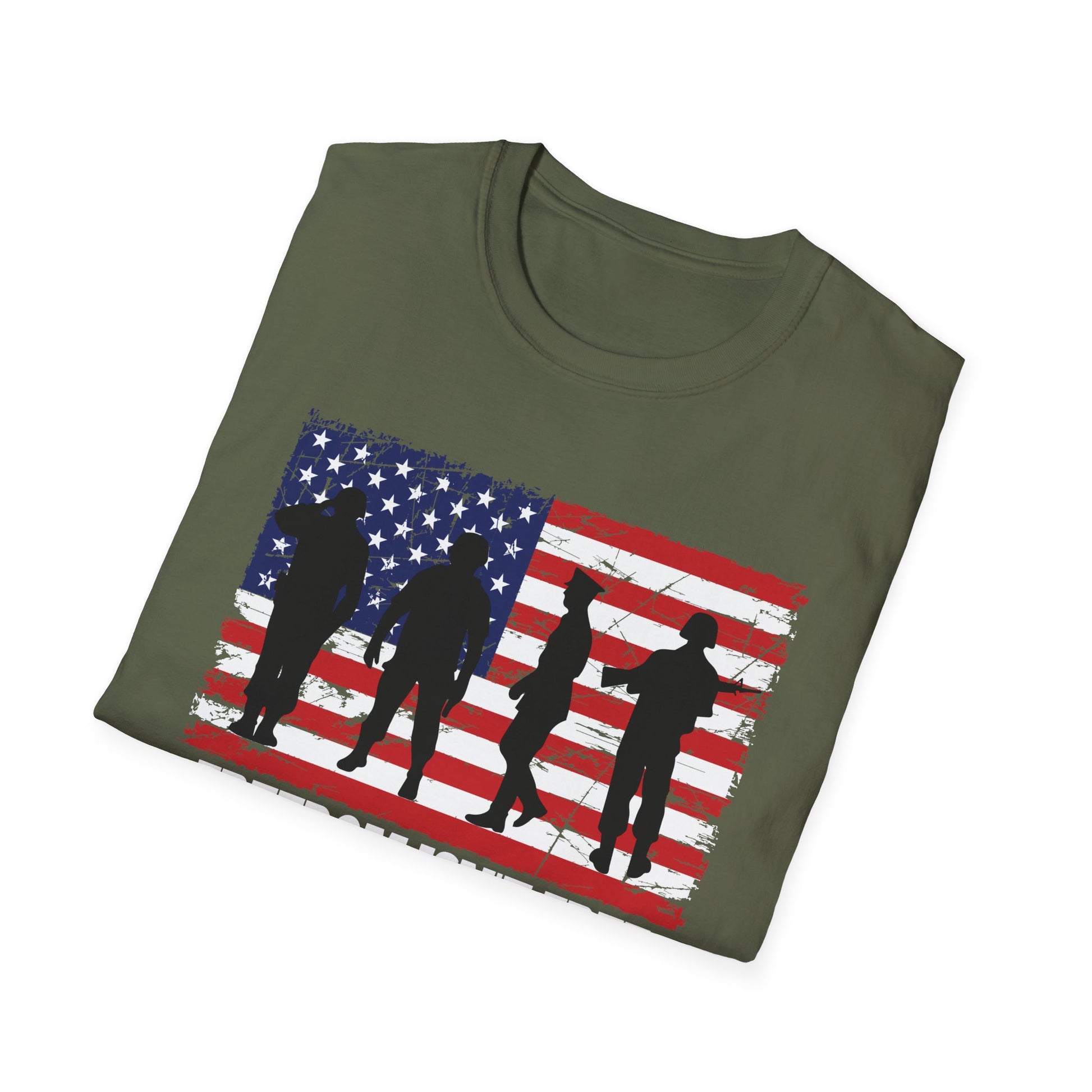 T-Shirt - "Freedom Isn't Free" American Flag Military Silhouette Tee