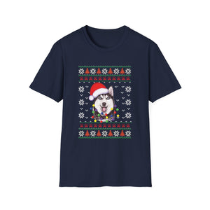 Shark Christmas Santa Hat Ugly Christmas Sweater T-Shirt-productor-mockup