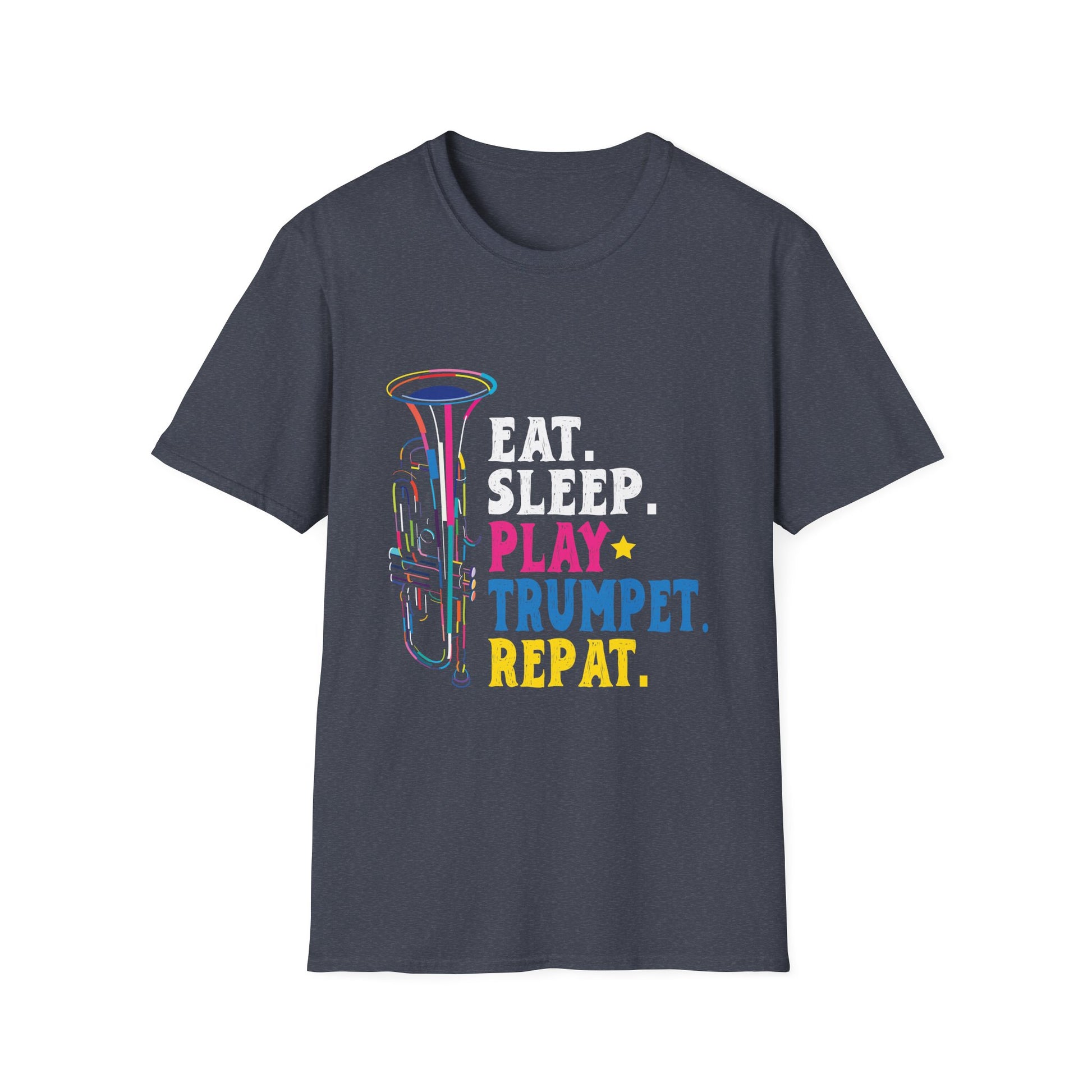 Cool Trumpet Art Silhouette Funny Brass Slogan Unisex T-Shirt