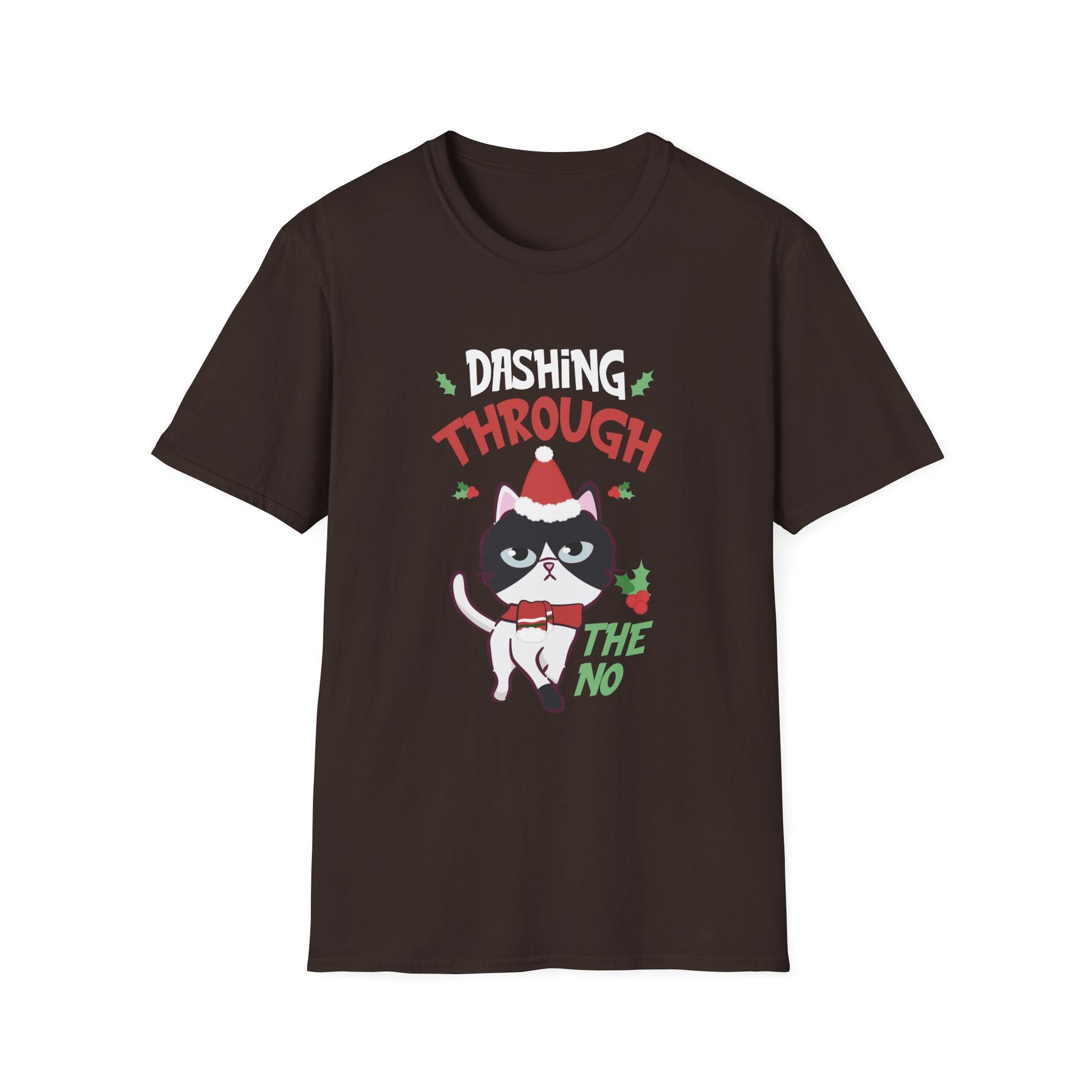 Christmas Cat Dashing Through The No Coffee Grumpy Christmas Unisex T-Shirt