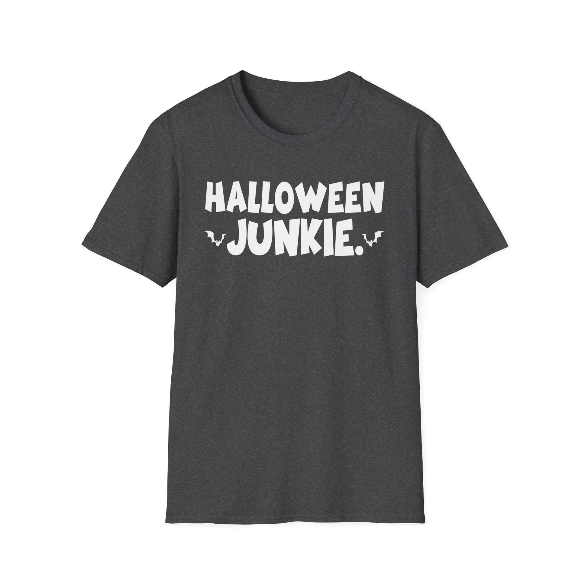 Halloween Junkie T-Shirt — Funny Halloween Tee with Bats
