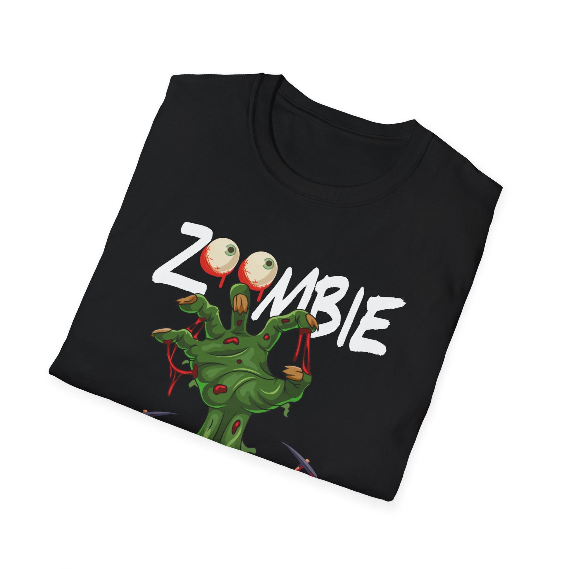 Zombie Hunter T-Shirt – Funny Halloween Graphic Tee with Cartoon Zombie