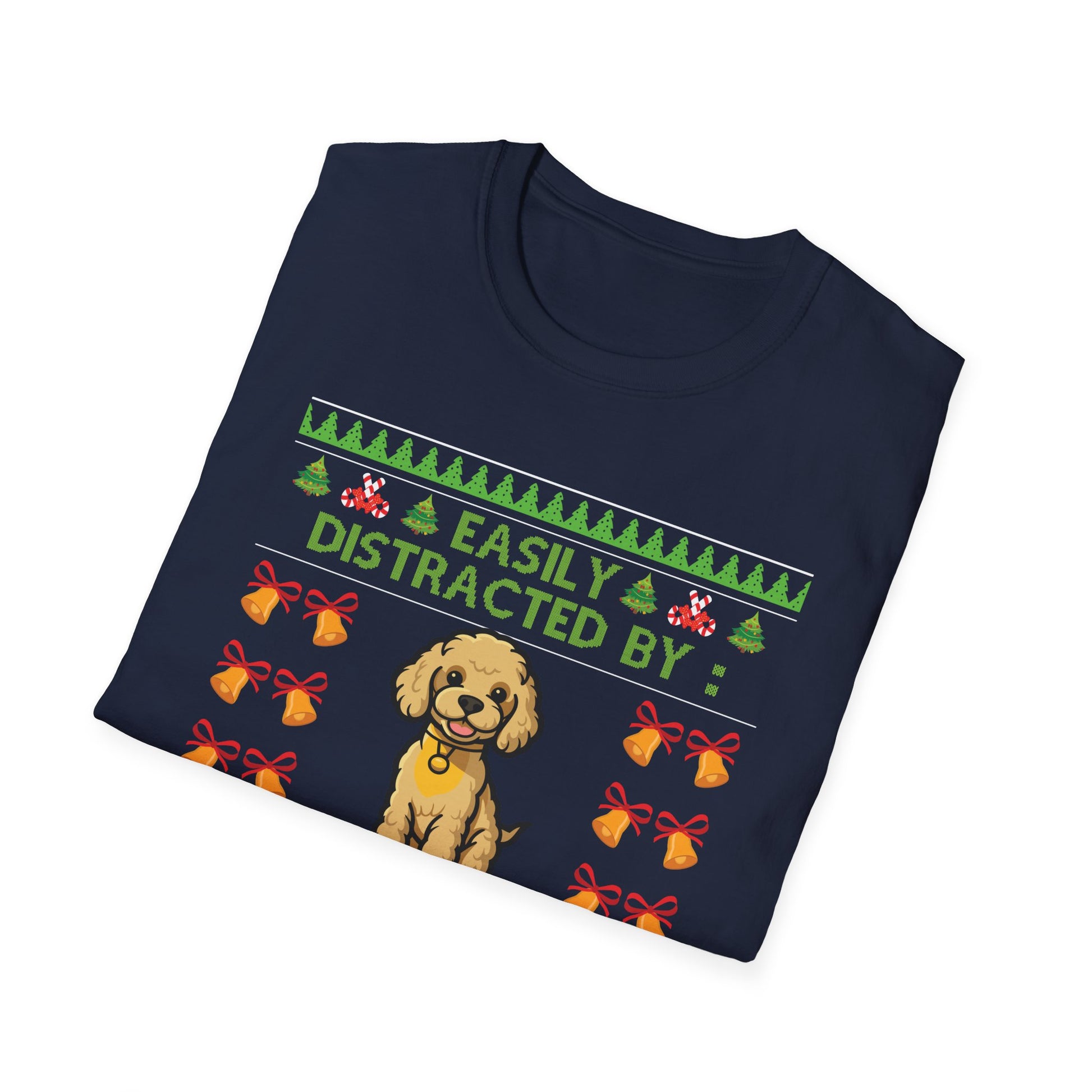 Christmas Doodles T‑Shirt — "Easily Distracted by Christmas & Doodles" Holiday Tee