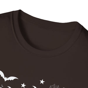 Halloween Boo Ghost Pumpkin T-Shirt — Spooky Bat & Candy Pattern Tee