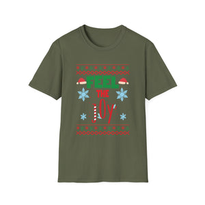 Feel the Joy Christmas T-Shirt — Holiday Ugly Sweater Style Tee