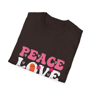 Peace Love Halloween Groovy Halloween Women Girls Kids TeeUnisex Softstyle T-Shirt