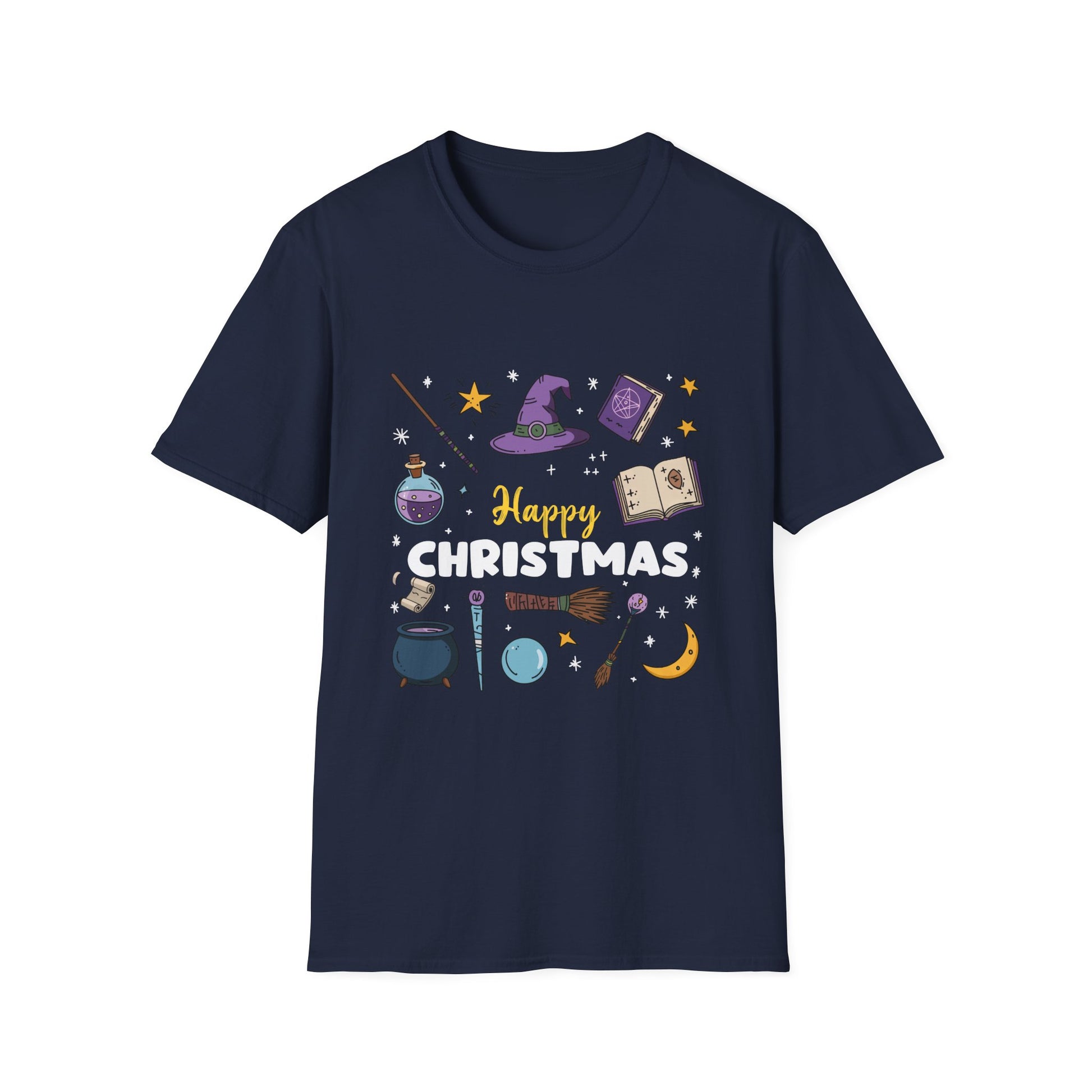 Christmas Magic T-Shirt — "Happy Christmas" Witchy Holiday Design