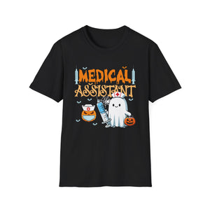 Medical Assistant Halloween T-Shirt — Cute Ghost Nurse & Syringe Costume Tee